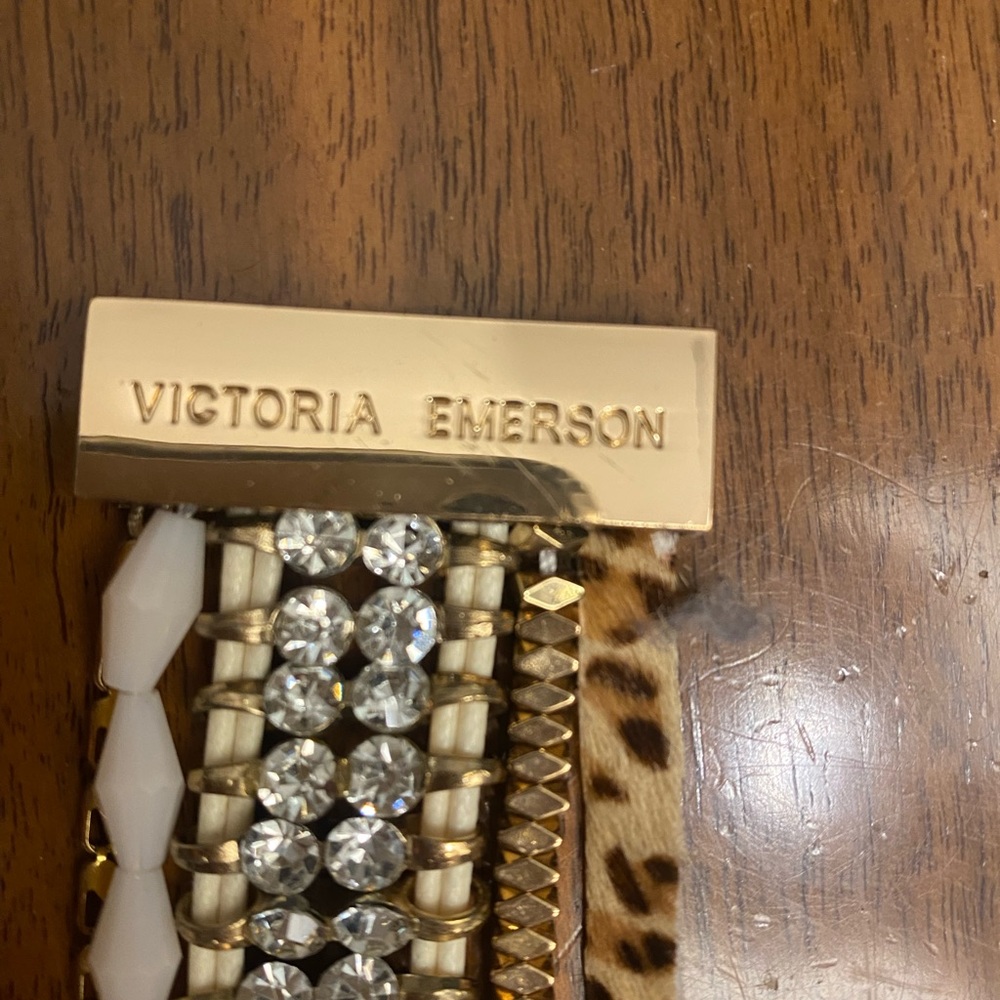 Victoria Emerson Gold and Leopard Bracelet - Picture 3 of 4